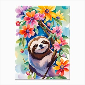 Sloth Painting 8 Canvas Print