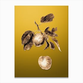 Gold Botanical Apple on Mango Yellow n.2845 Canvas Print