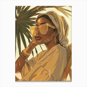 Woman In Sunglasses 10 Canvas Print