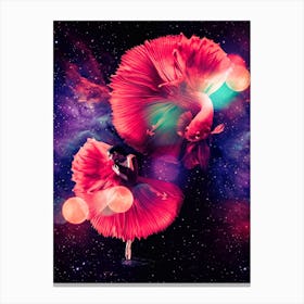 Dancer And Red Betta Fish Harmony Canvas Print