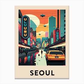 Seoul 2 Vintage Travel Poster Canvas Print