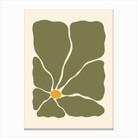 Abstract Flower 03 - Muted Green Canvas Print