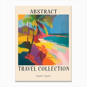 Abstract Travel Collection Poster Zanzibar Tanzania 2 Canvas Print