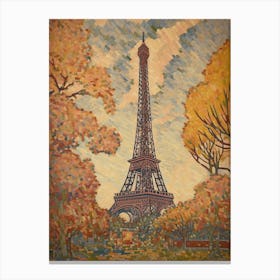 Eiffel Tower Paris France Paul Signac Style 16 Canvas Print