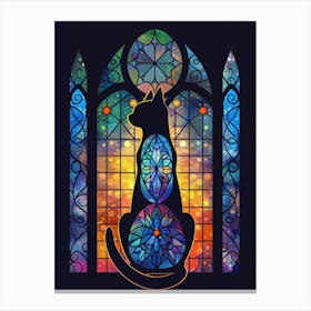 Cat In Stained Glass 1 Canvas Print