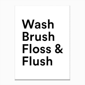Wash, Brush, Floss & Flush Canvas Print