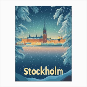 Aihrgdesign A Mid Century Modern Travel Poster For Stockholm Canvas Print