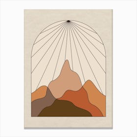 Abstract Sun Beam Mountains Canvas Print