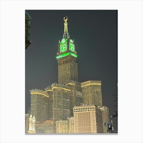 Clock Tower At Night Canvas Print