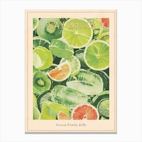 Green Fruity Jelly Retro Collage 1 Poster Canvas Print