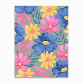Watercolor Spring Flowers 1 Canvas Print