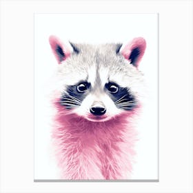 Pink Raccoon Illustration 4 Canvas Print