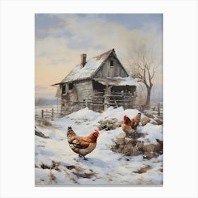 Old Stone Farm Winter 8 Canvas Print