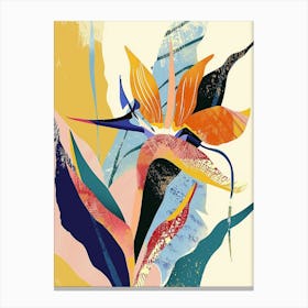 Colourful Flower Illustration Bird Of Paradise 3 Canvas Print