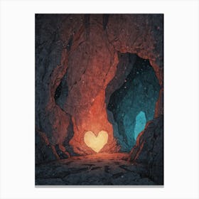 Heart In The Cave Canvas Print