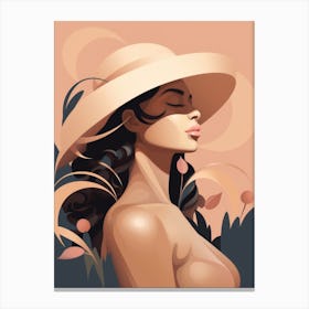 Woman In A Hat 32 Canvas Print