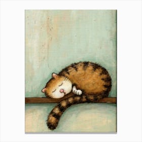 Sleeping cat wall art poster Canvas Print