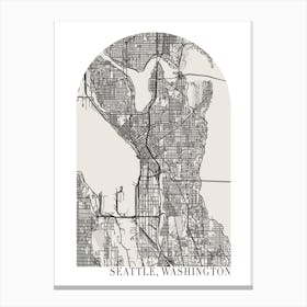 Seattle Washington Boho Minimal Arch Street Map Canvas Print