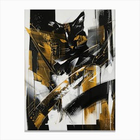 Cat In Black And Gold Canvas Print