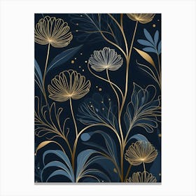 Gold Floral Pattern Canvas Print