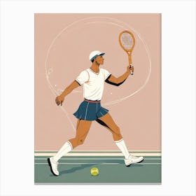 Tennis Player In Action Canvas Print