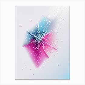 Diamond Dust, Snowflakes, Minimal Line Drawing 1 Canvas Print