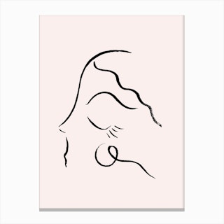 In The Wind Canvas Line Art Print