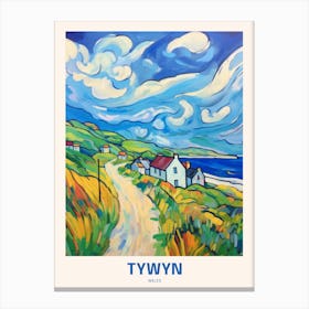 Tywyn Wales 6 Uk Travel Poster Canvas Print