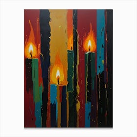 Three Burning Candles Canvas Print