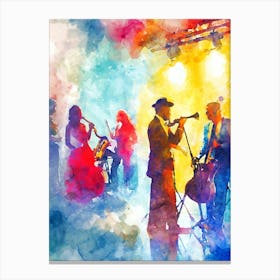 Jazz Band On Stage Canvas Print