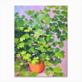 Maidenhair Fern Impressionist Painting Plant Canvas Print