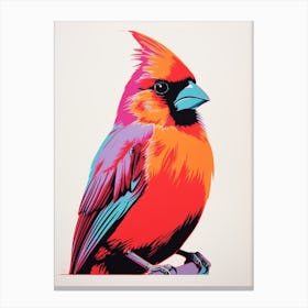 Andy Warhol Style Bird Cardinal 1 Canvas Print