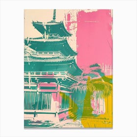 Himeji Japan Duotone Silkscreen 9 Canvas Print