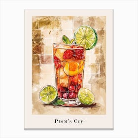 Pimm S Cup Tile Poster 5 Canvas Print