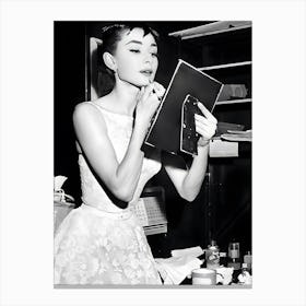 Audrey Hepburn Makeup In Vanity Canvas Print