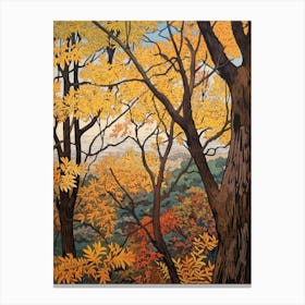 Black Locust 1 Vintage Autumn Tree Print  Canvas Print
