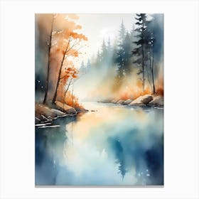 Watercolor Of A River 5 Canvas Print