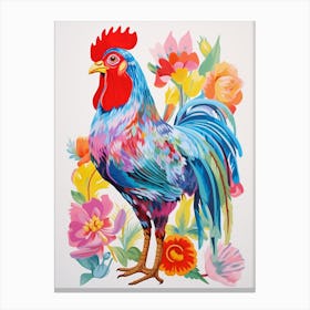 Colourful Bird Painting Chicken 5 Canvas Print