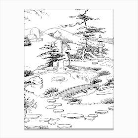 Japanese Garden Illustration Canvas Print