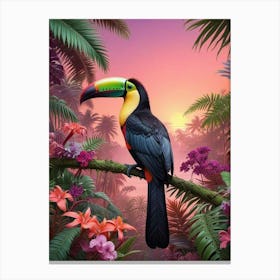 Tropical Botanical Jungle Art Print (2) Canvas Print