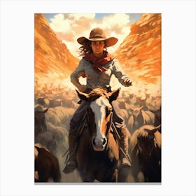 Cowgirl Adventure Poster 1 Canvas Print