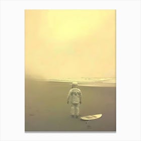 Astronaut On The Beach Canvas Print