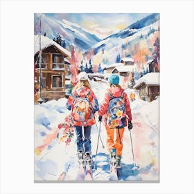 Telluride Ski Resort   Colorado Usa, Ski Resort Illustration 0 Canvas Print