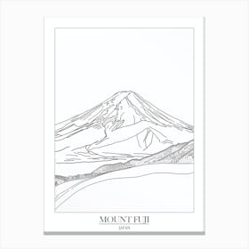 Mount Fuji Japan Line Drawing 6 Poster Canvas Print