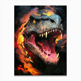 Fantasy Inferno T Rex Dinosaur Canvas Print
