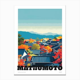 Matsumoto Japan 4 Colourful Travel Poster Canvas Print