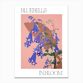 Bluebells In Bloom Flowers Bold Illustration 2 Canvas Print