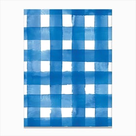 Blue Gingham Tablecloth Canvas Print