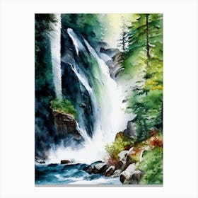 Trümmelbach Falls, Switzerland Water Colour  (2) Canvas Print