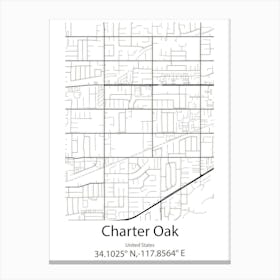 Charter Oak,United States Minimalist Map 1 Canvas Print